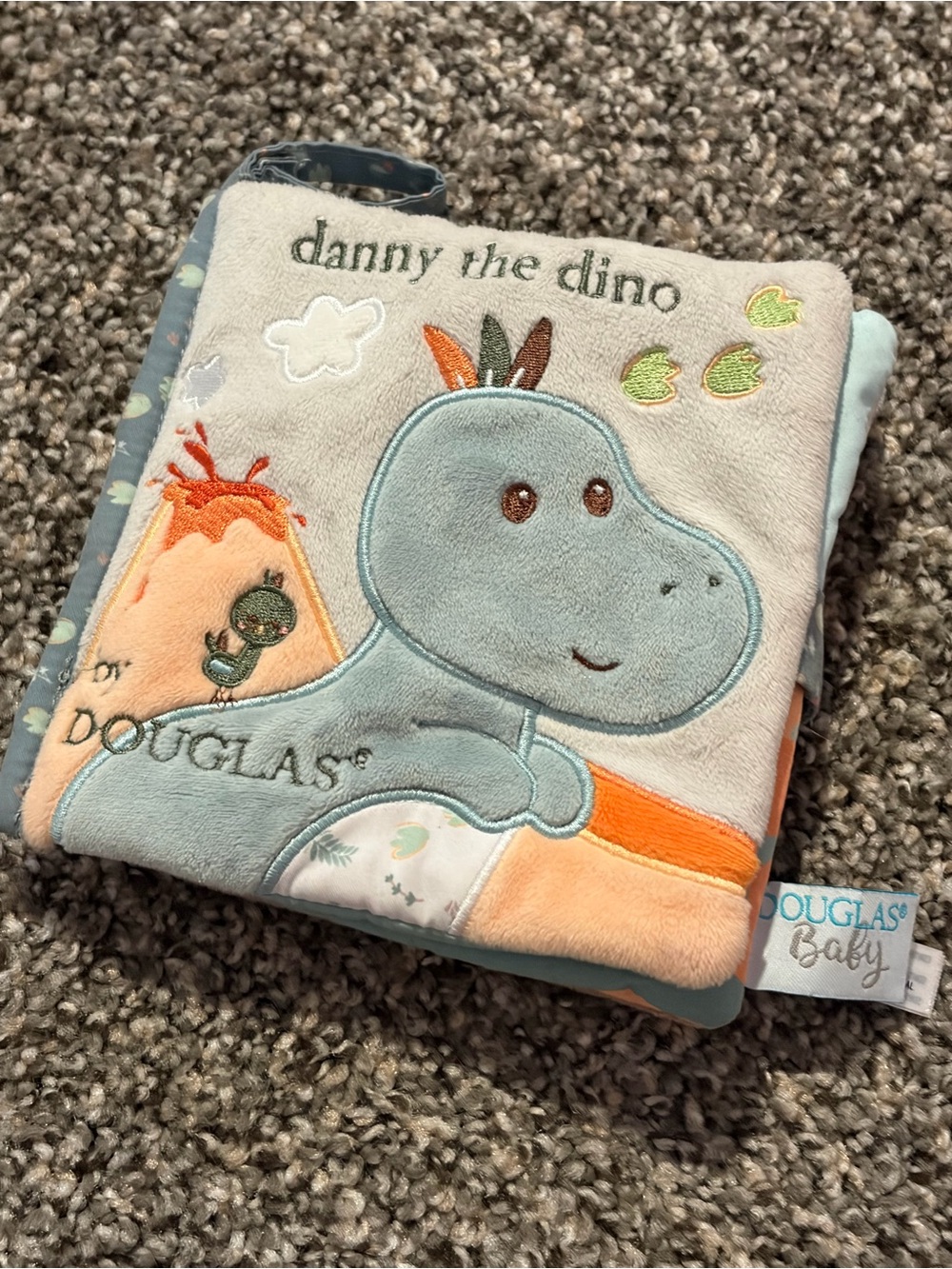 Danny the Dino Soft Baby Book by Douglas Baby - Blue & Orange